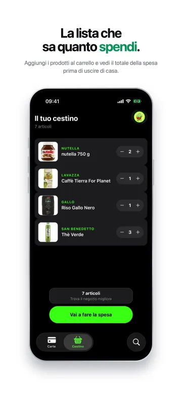 Prisy shopping list with products ready to compare